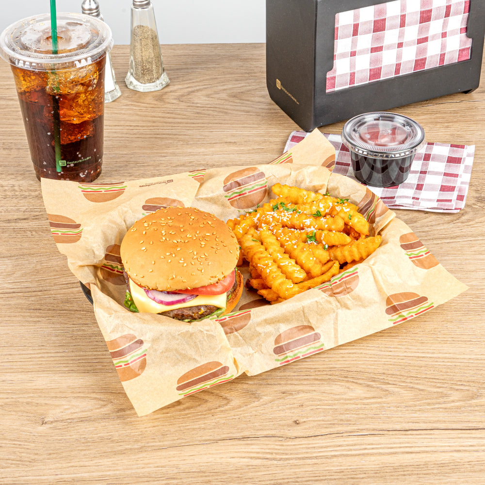 Chef 101 Oval Black Plastic Fast Food Serving Basket - 10 1/2" x 7 1/4" x 1 1/2" - 100 count box