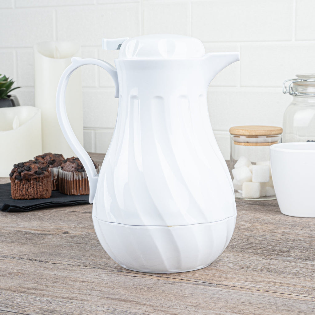 Restpresso 20 oz White Thermal Coffee Carafe / Server - 6 1/2" x 5" x 8" - 10 count box