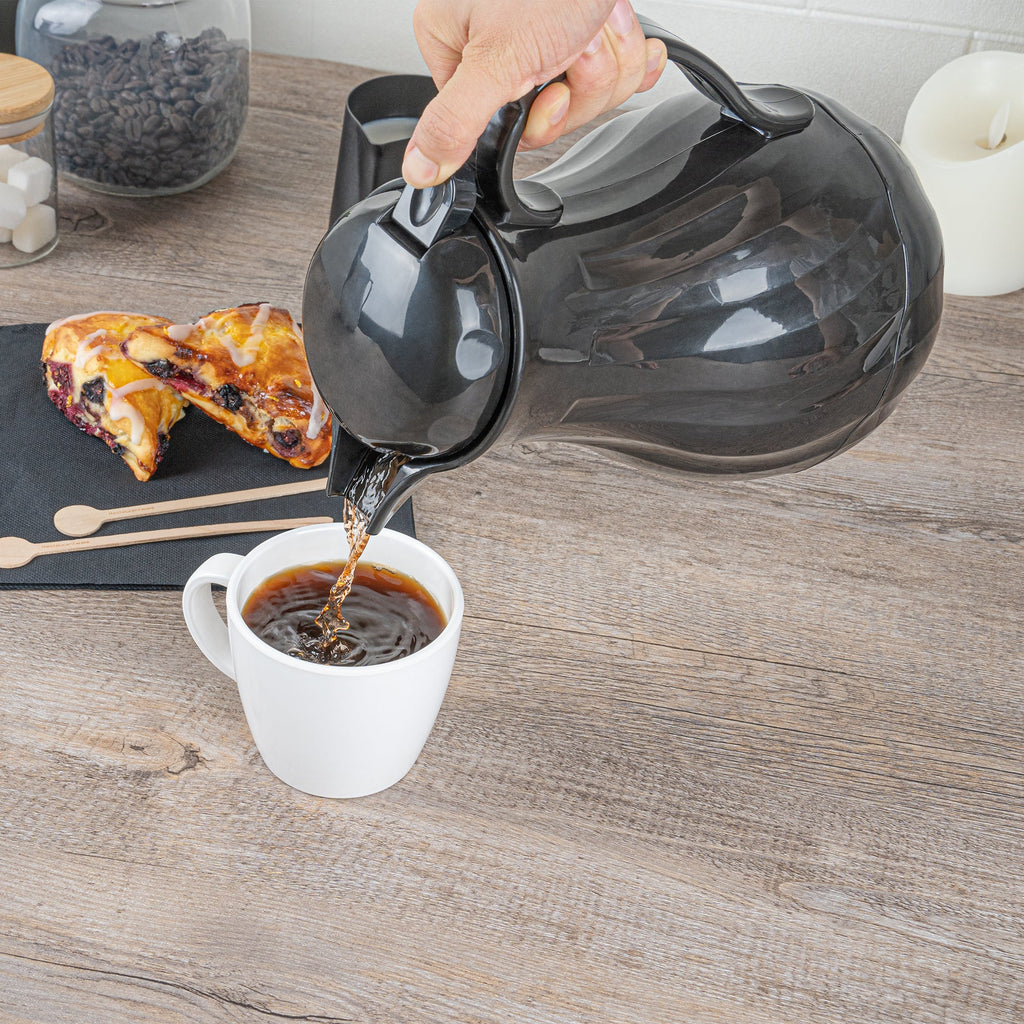 Restpresso 42 oz Black Thermal Coffee Carafe / Server - 8" x 6" x 10" - 1 count box