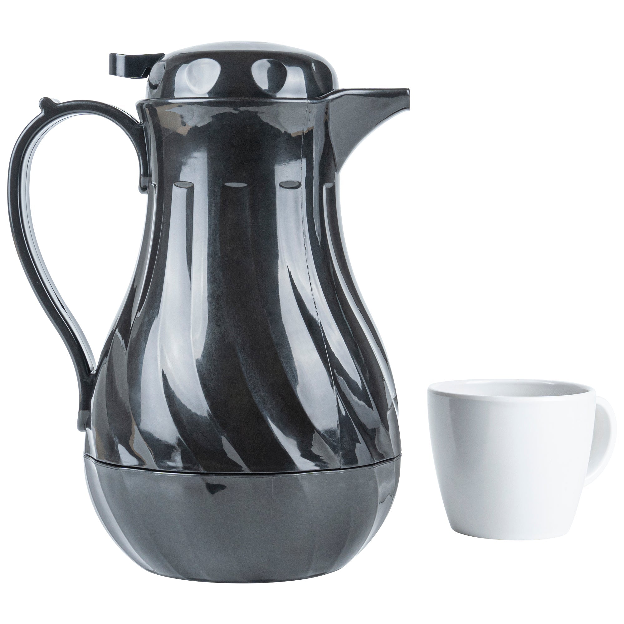 Restpresso 42 oz Black Thermal Coffee Carafe / Server - 8" x 6" x 10" - 10 count box