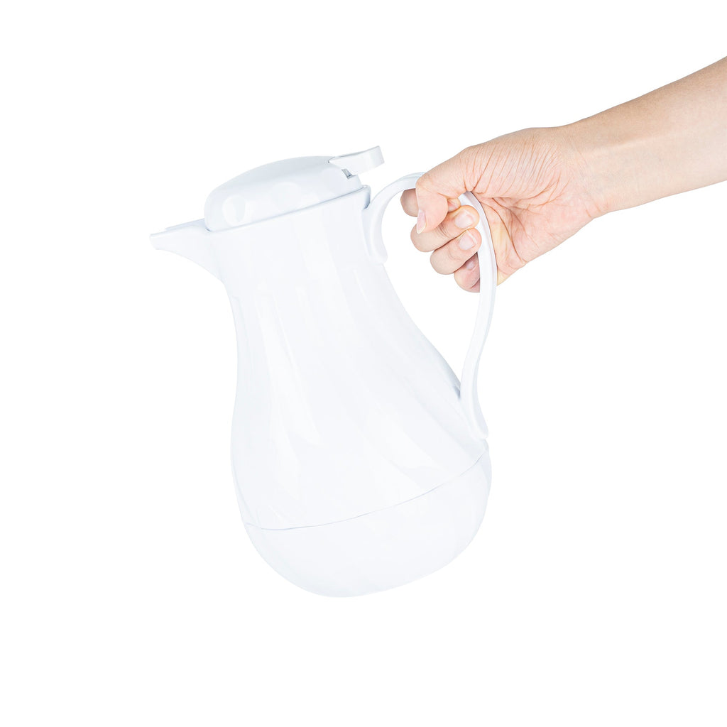 Restpresso 42 oz White Thermal Coffee Carafe / Server - 8" x 6" x 10" - 10 count box