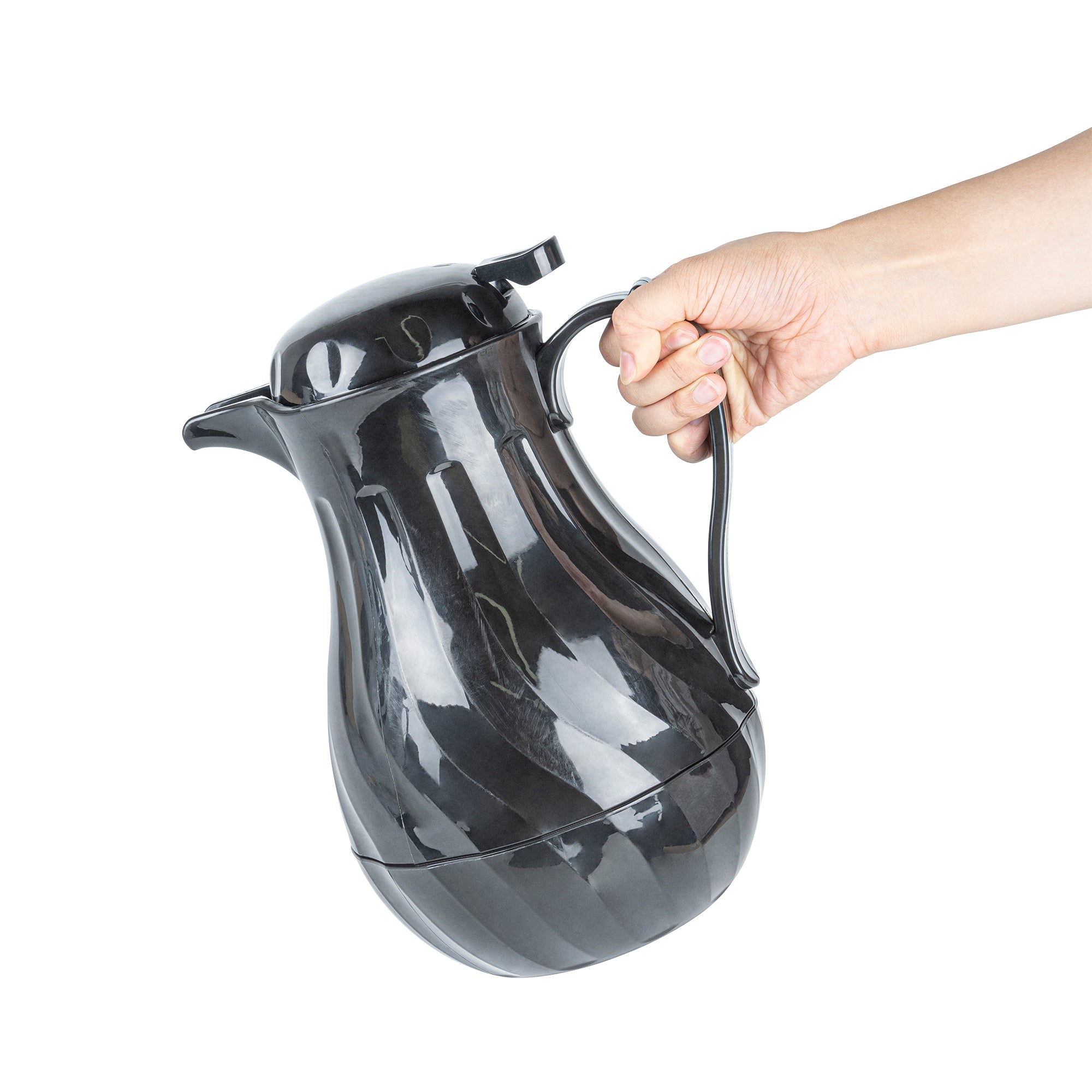 Restpresso 64 oz Black Thermal Coffee Carafe / Server - 8 3/4" x 6 1/4" x 11" - 1 count box