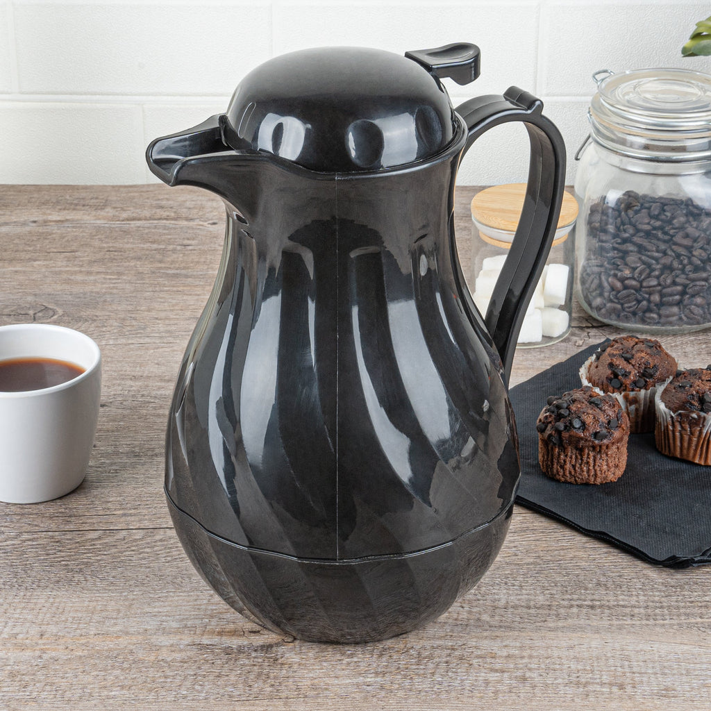 Restpresso 64 oz Black Thermal Coffee Carafe / Server - 8 3/4" x 6 1/4" x 11" - 10 count box