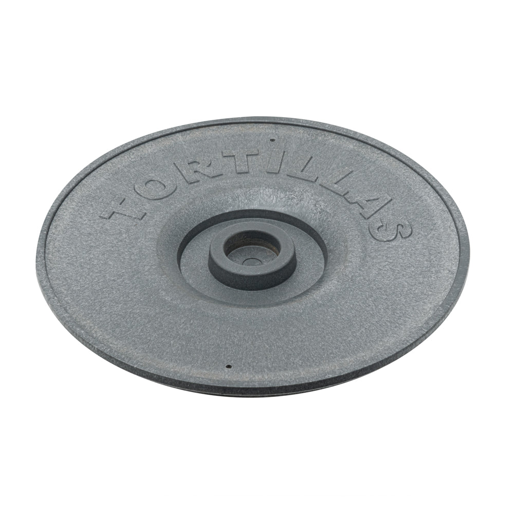 Chef 101 Round Gray Plastic Tortilla Warmer / Server - 8 1/2" x 8 1/2" x 2 1/4" - 10 count box