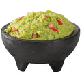 Chef 101 10 oz Round Black Thermal Plastic Molcajete Bowl - 5 1/4" x 5 1/4" x 2 1/2" - 10 count box