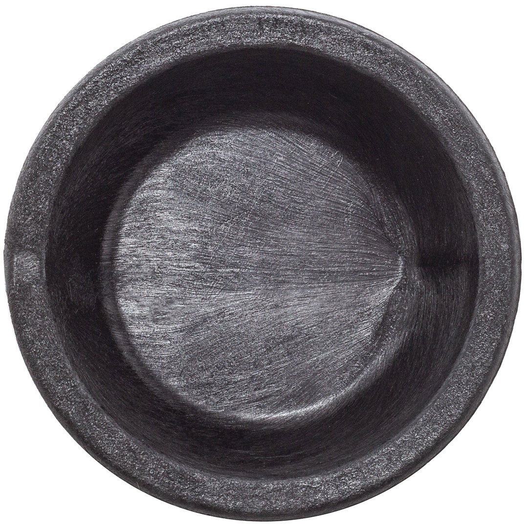 Chef 101 10 oz Round Black Thermal Plastic Molcajete Bowl - 5 1/4" x 5 1/4" x 2 1/2" - 10 count box