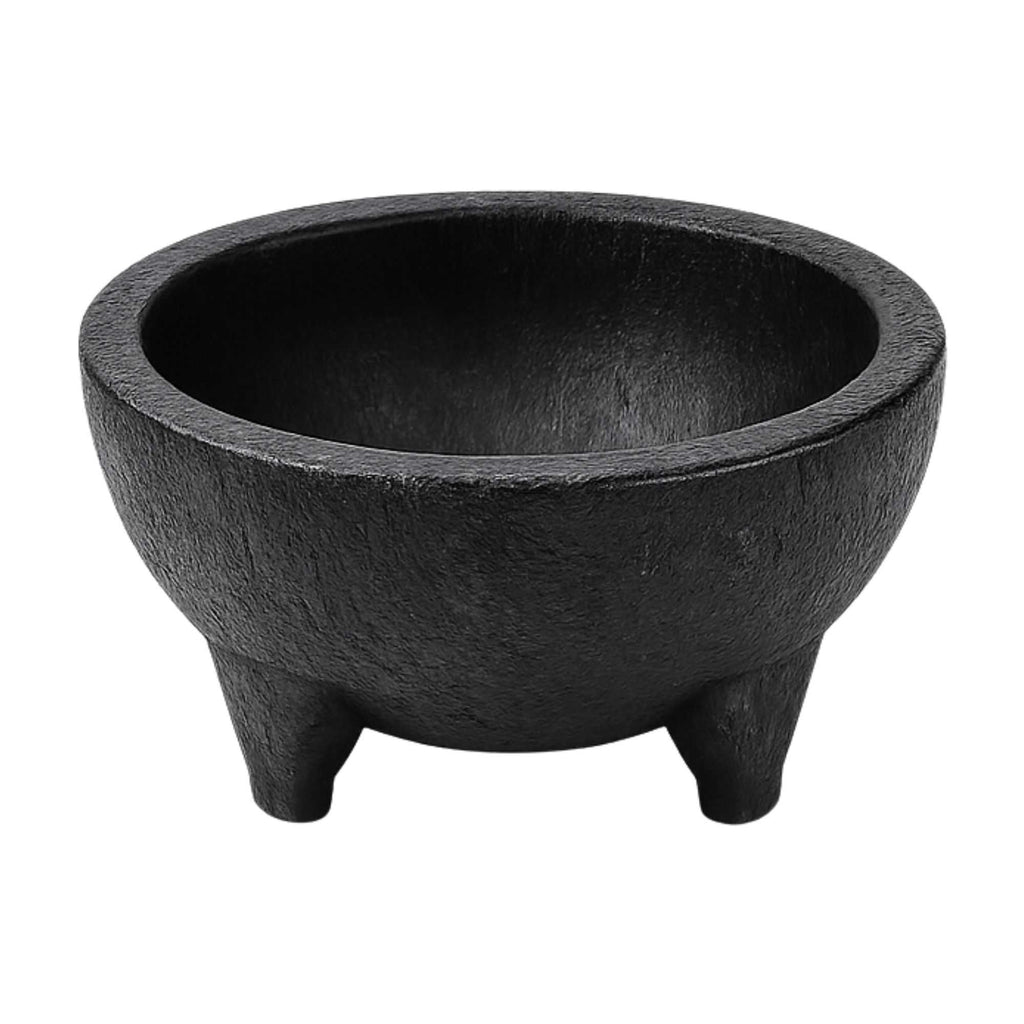 Chef 101 56 oz Black Thermal Plastic Molcajete Bowl - 8 3/4" x 8 3/4" x 4" - 1 count box
