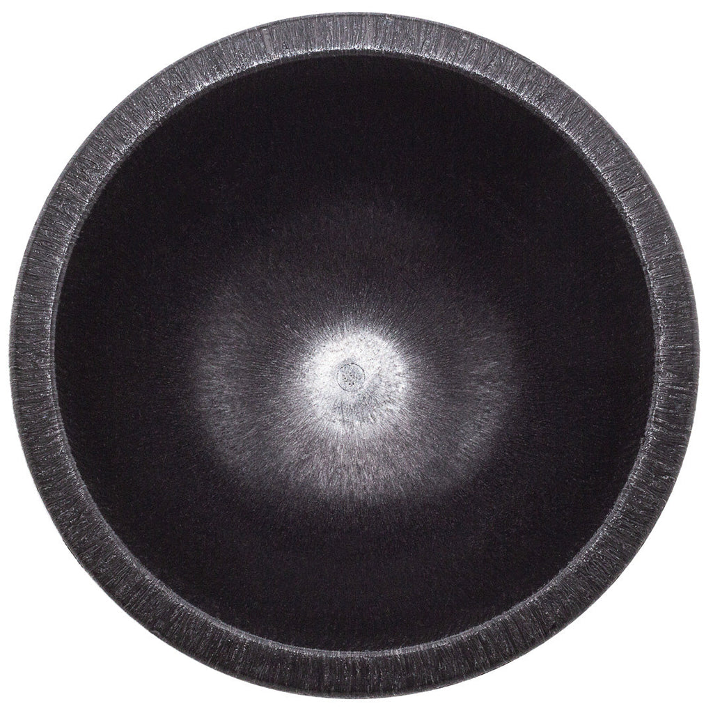 Chef 101 56 oz Black Thermal Plastic Molcajete Bowl - 8 3/4" x 8 3/4" x 4" - 1 count box