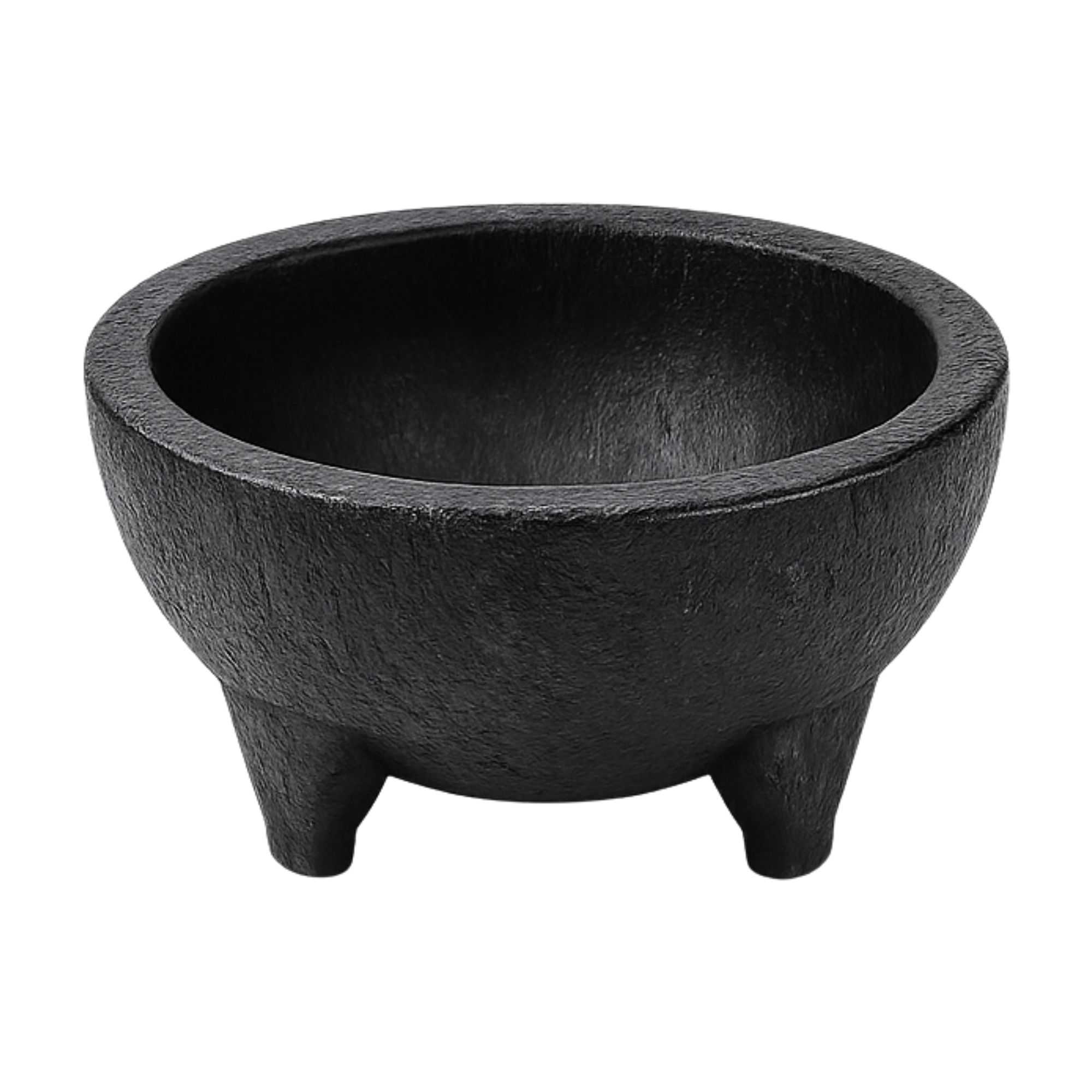 Chef 101 56 oz Round Black Thermal Plastic Molcajete Bowl - 8 3/4" x 8 3/4" x 4" - 10 count box