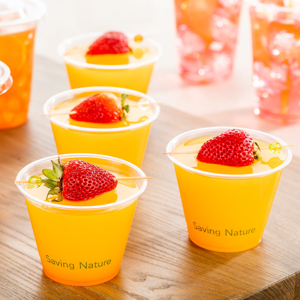 Sustain 9 oz Round Clear PLA Plastic Drinking Cup - Compostable - 3 3/4" x 3 3/4" x 2 3/4" - 1000 count box