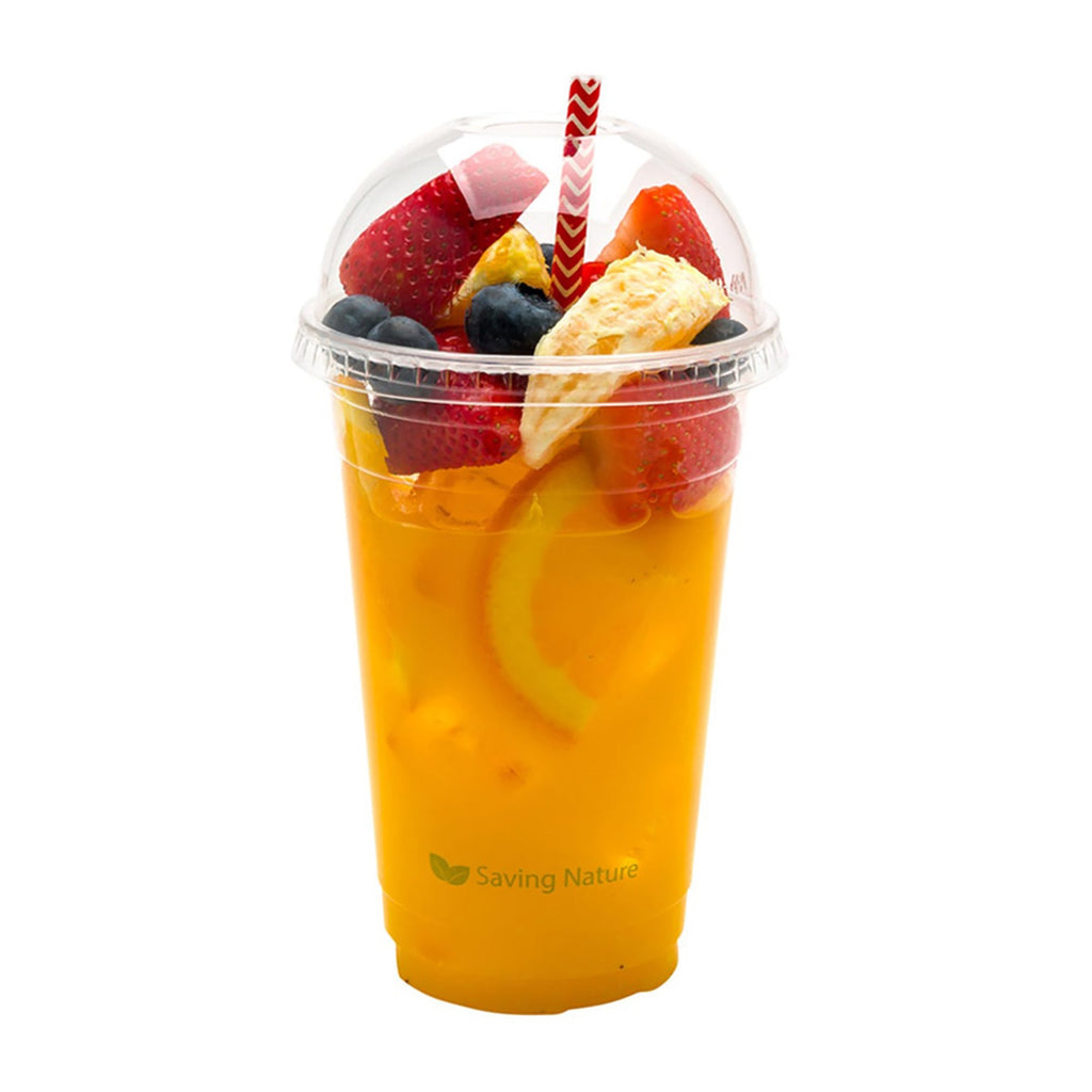 Sustain Round Clear PLA Plastic Dome Lid - Fits 9, 12, 16 and 20 oz Drinking Cup - 1000 count box
