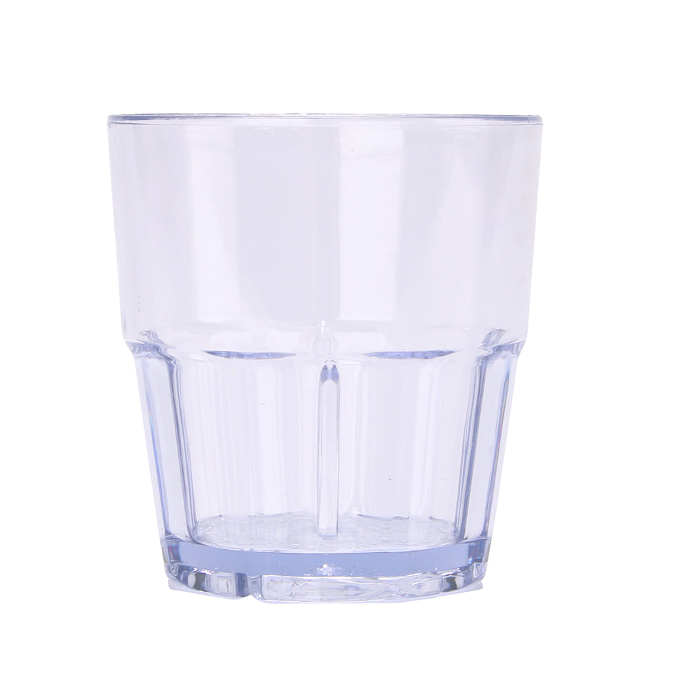 Bev Tek 9 oz Round Clear Plastic Tumbler - Shatter-Resistant - 3 1/2" x 3 1/2" x 3 1/2" - 50 count box