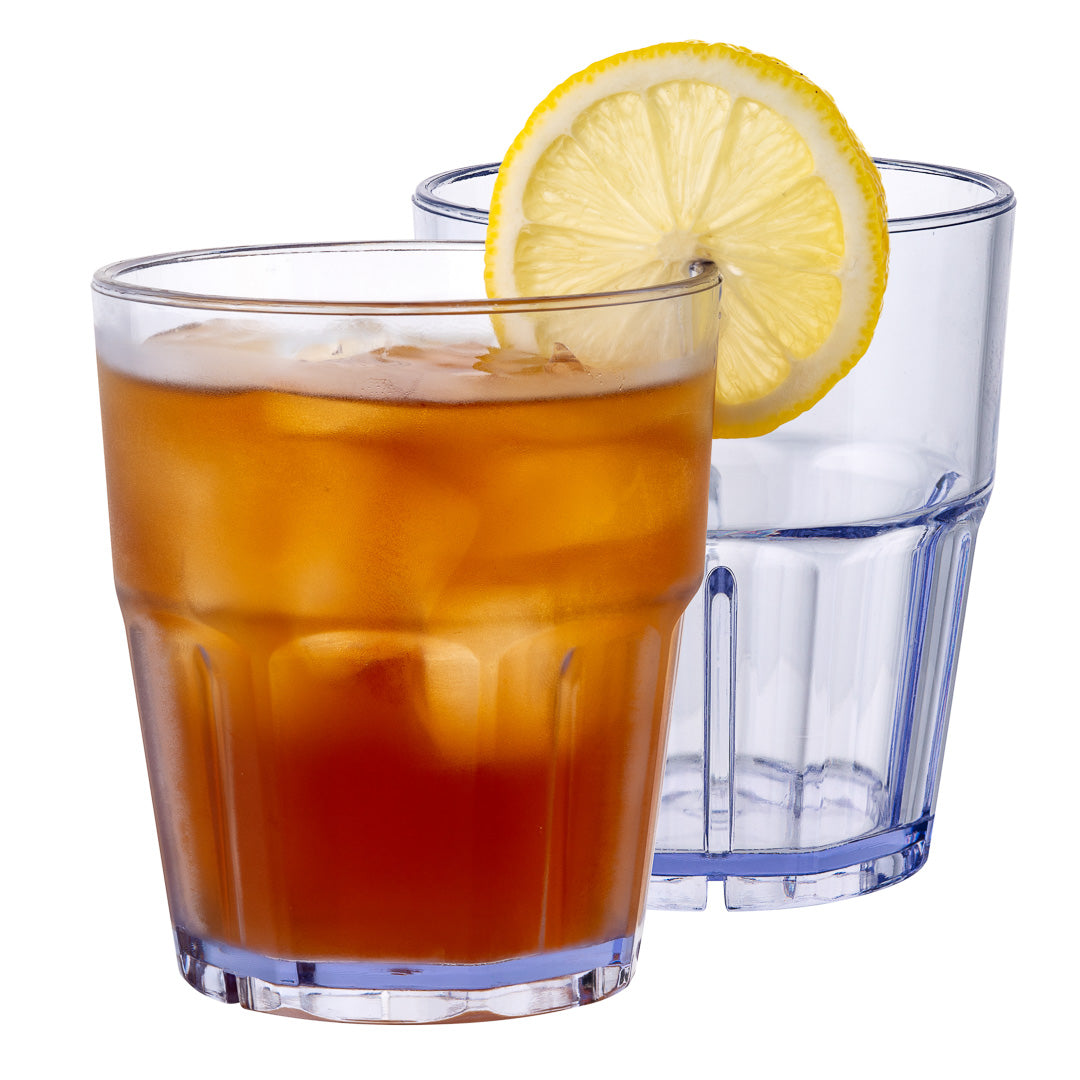 Bev Tek 12 oz Clear Plastic Tumbler - Shatter-Resistant - 3 1/2" x 3 1/2" x 4" - 10 count box