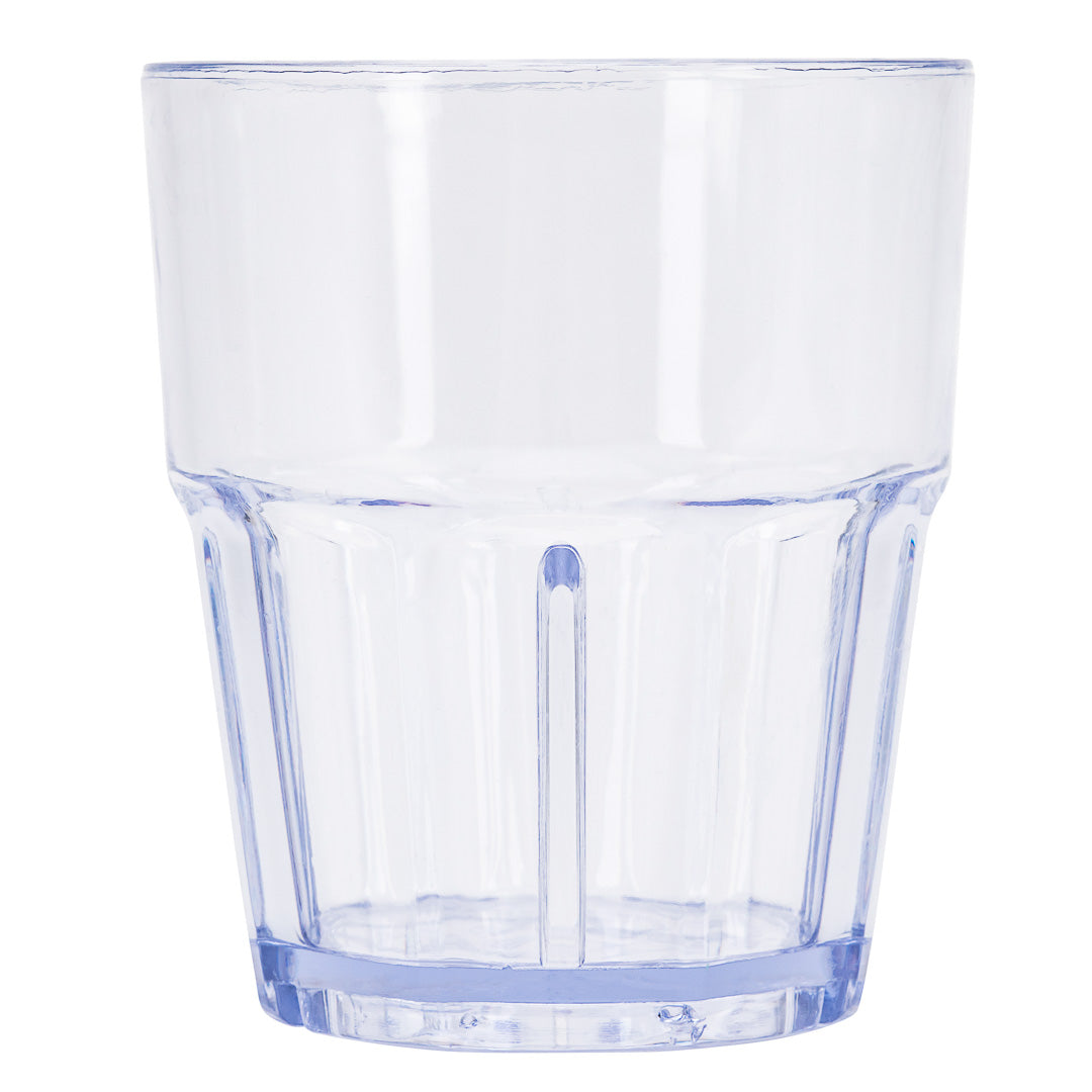 Bev Tek 12 oz Round Clear Plastic Tumbler - Shatter-Resistant - 3 1/2" x 3 1/2" x 4" - 50 count box