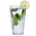 Bev Tek 16 oz Clear Plastic Tumbler - Shatter-Resistant - 3 1/2" x 3 1/2" x 6" - 10 count box