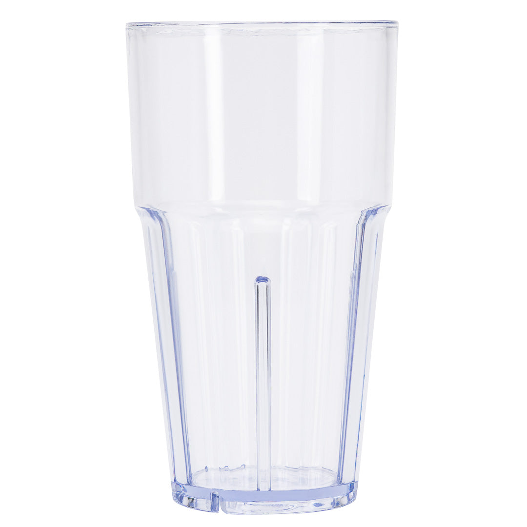 Bev Tek 16 oz Clear Plastic Tumbler - Shatter-Resistant - 3 1/2" x 3 1/2" x 6" - 10 count box