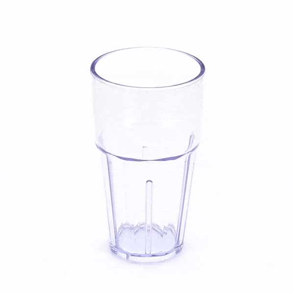Bev Tek 16 oz Round Clear Plastic Tumbler - Shatter-Resistant - 3 1/2" x 3 1/2" x 6" - 50 count box