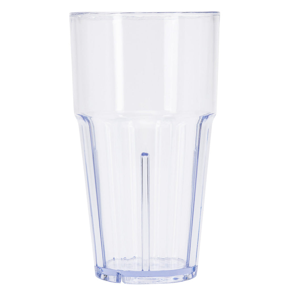 Bev Tek 16 oz Round Clear Plastic Tumbler - Shatter-Resistant - 3 1/2" x 3 1/2" x 6" - 50 count box