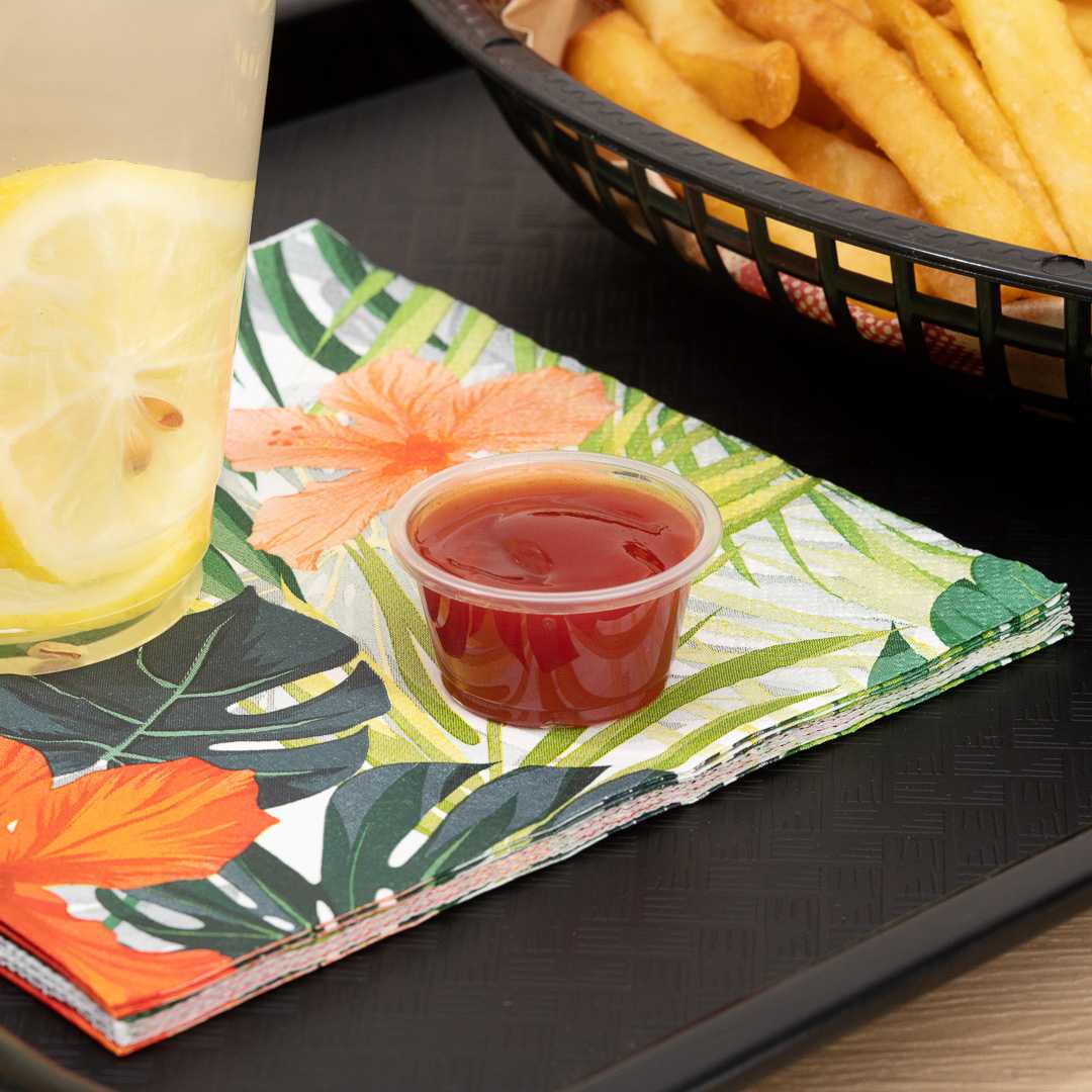 Chef 101 0.8 oz Round Clear Plastic Portion Cup - 1 3/4" x 1 3/4" x 1" - 2000 count box