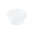 Chef 101 Round Clear Plastic Portion Cup Lid - Fits 0.8 and 1 oz - 1 3/4" x 1 3/4" x 1/4" - 2000 count box