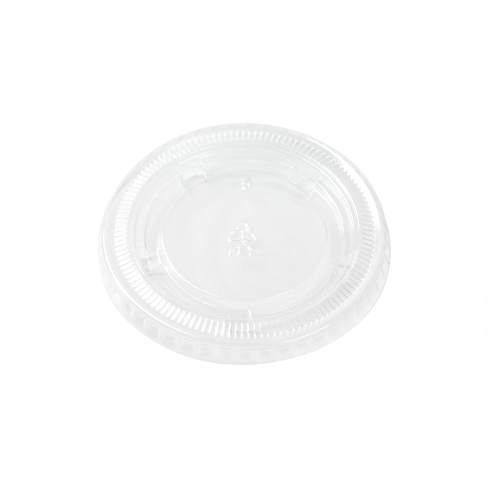 Chef 101 Round Clear Plastic Portion Cup Lid - Fits 3.3, 4 and 5.5 oz - 3" x 3" x 1/4" - 2000 count box