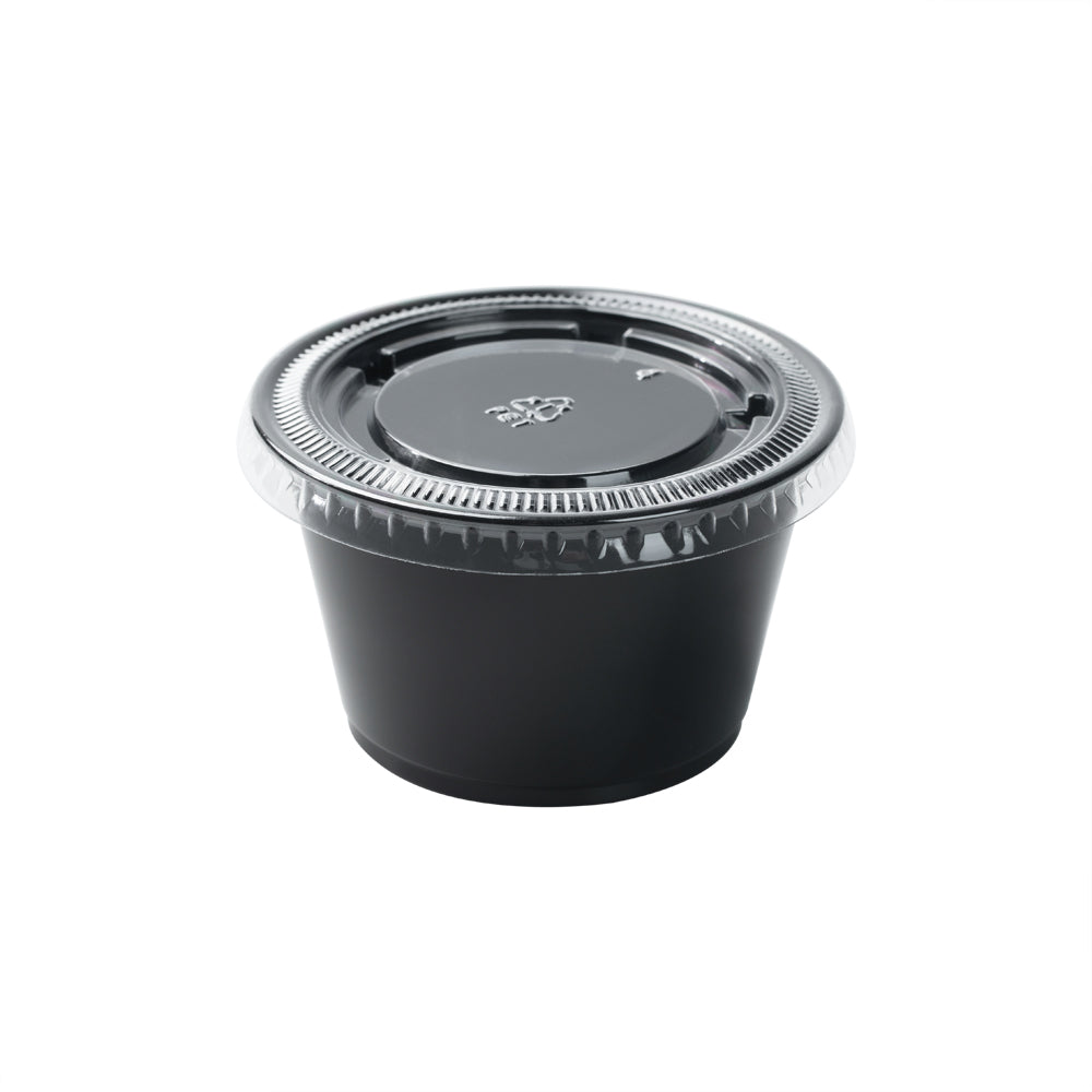 Chef 101 Round Clear Plastic Portion Cup Lid - Fits 3.3, 4 and 5.5 oz - 3" x 3" x 1/4" - 2000 count box