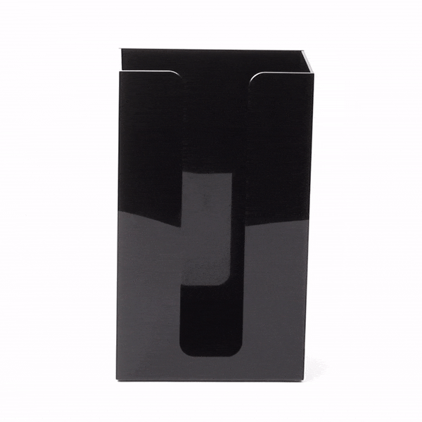 Restpresso Black Acrylic Vertical Coffee Cup Sleeve Dispenser - 6" x 3 1/2" x 10" - 1 count box