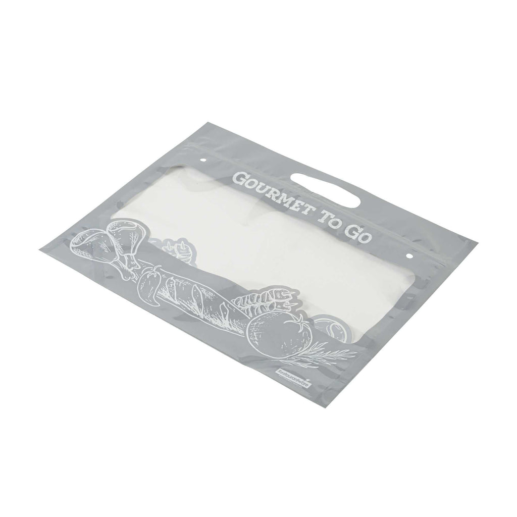 Bag Tek Gray Plastic Rotisserie Chicken / Hot Food Bag - Hot & Fresh - 12 3/4" x 5 3/4" x 10 1/4" - 100 count box