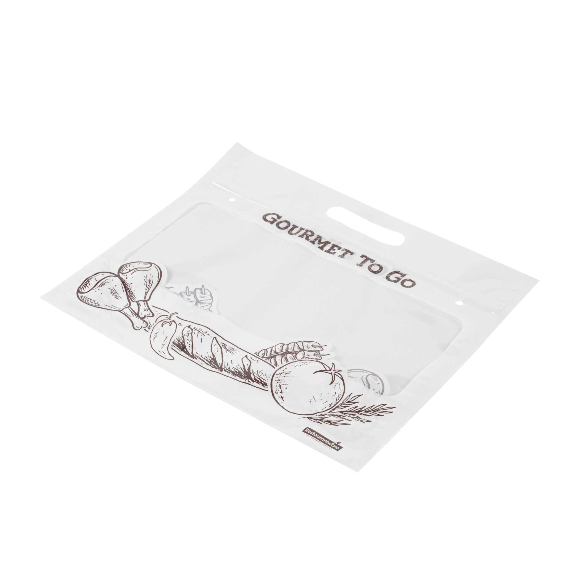 Bag Tek White Plastic Rotisserie Chicken / Hot Food Bag - Hot & Fresh - 12 3/4" x 5 3/4" x 10 1/4" - 100 count box