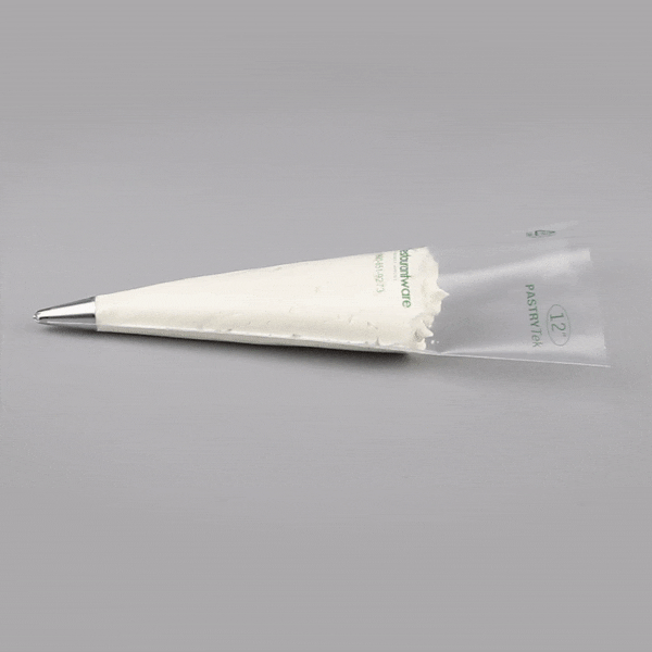 Pastry Tek Clear Plastic Easy Grip Pastry Piping Bag - Recyclable - 12 1/4" x 6" - 100 count box