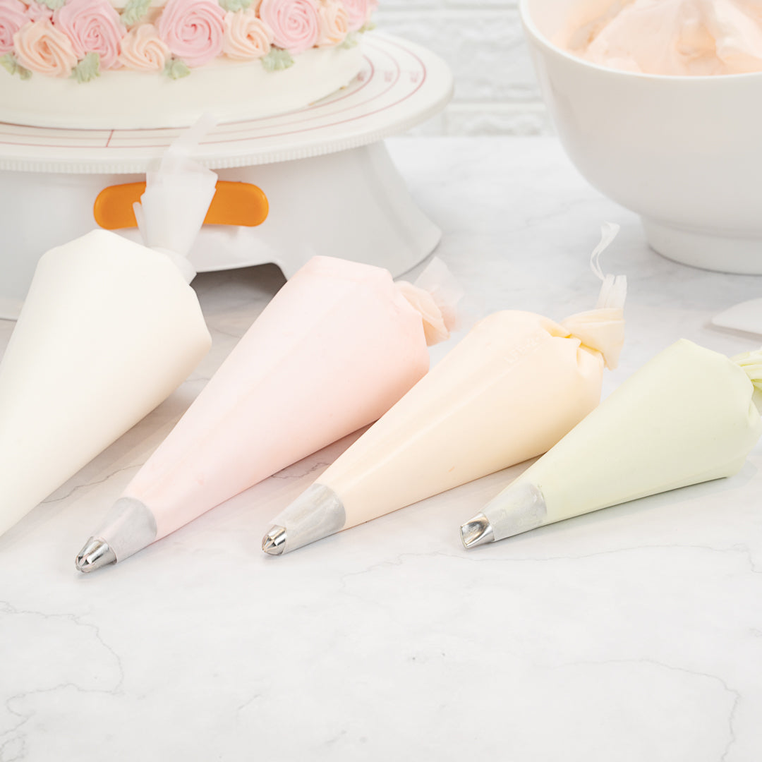 Pastry Tek White Silicone Pastry Piping Bag - 12" x 6 1/4" - 2 count box