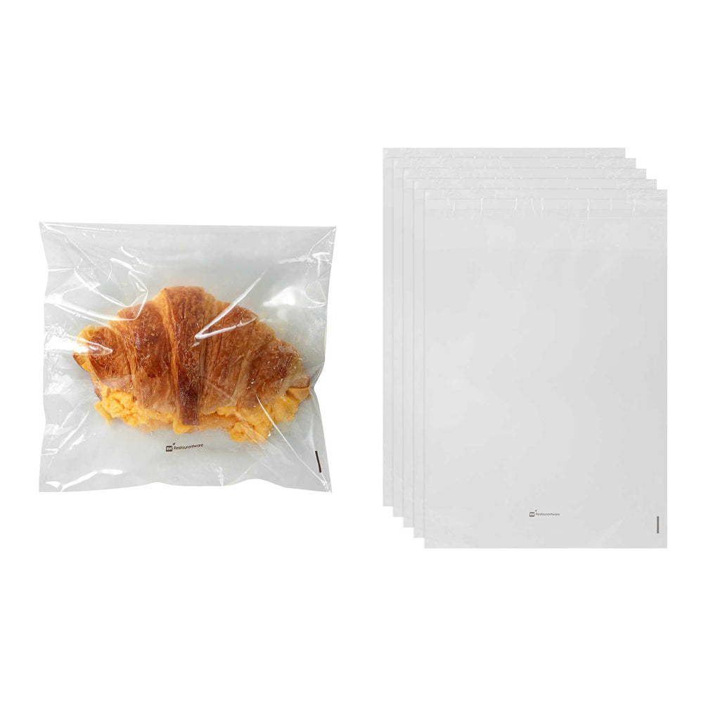 Bag Tek Clear Plastic Lip and Tape Bag - Self Sealing - 10" x 8" - 100 count box