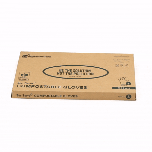 Eco Serve Clear Plastic Small Compostable Gloves - Powder-Free - 10 1/4" x 8 3/4" - 1000 count box