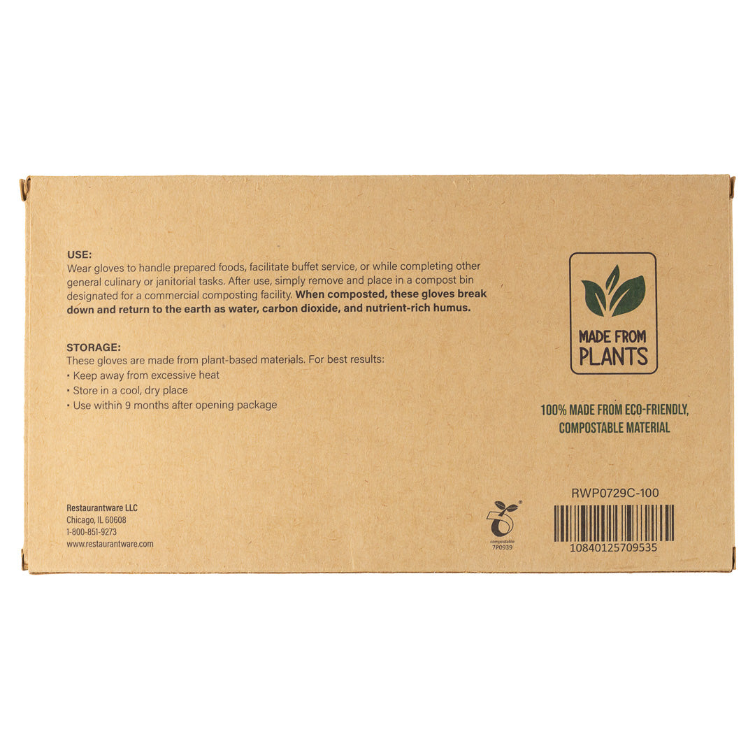 Eco Serve Clear Plastic Small Compostable Gloves - Powder-Free - 10 1/4" x 8 3/4" - 1000 count box