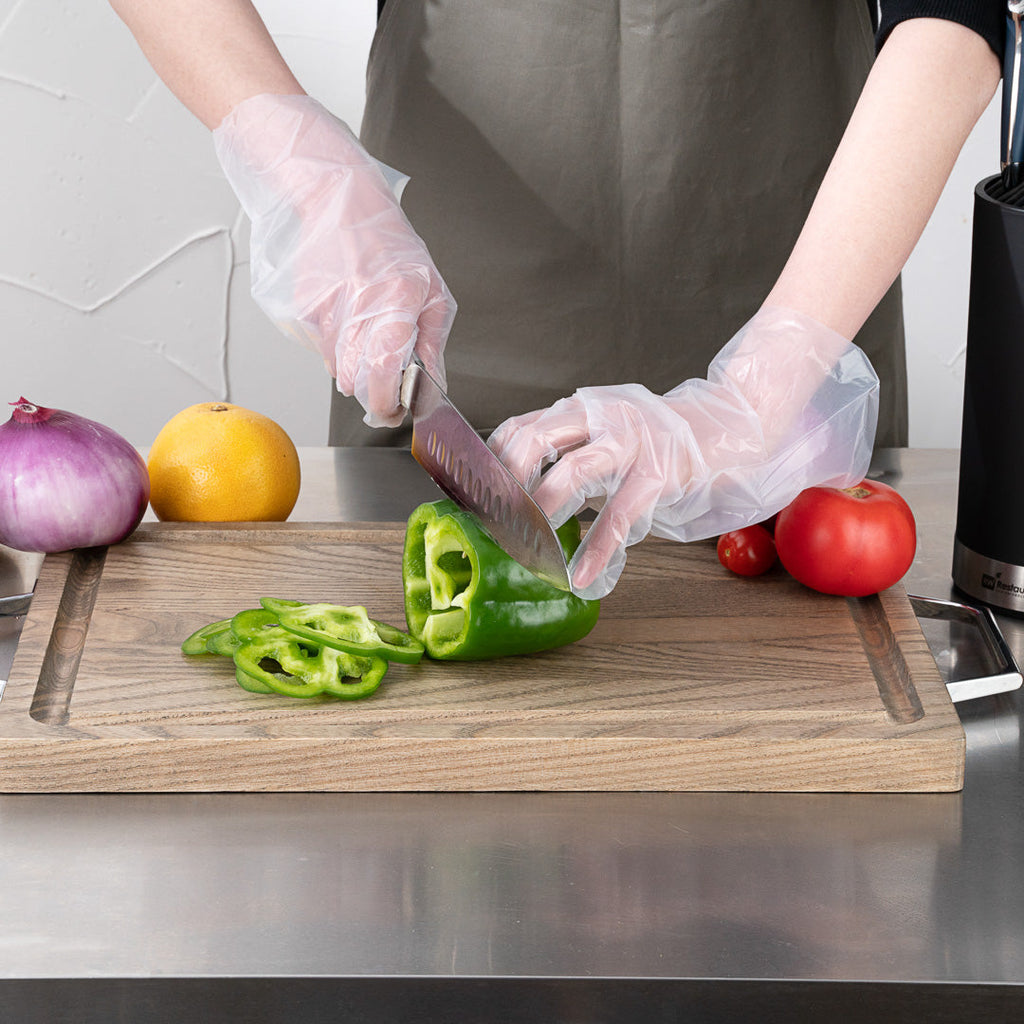 Eco Serve Clear Plastic Medium Compostable Gloves - Powder-Free - 11" x 9" - 1000 count box
