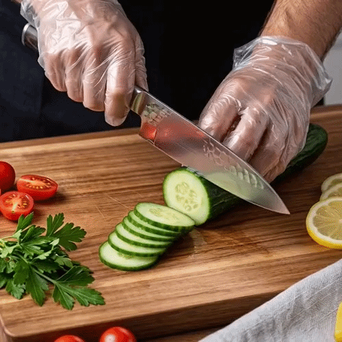 Eco Serve Clear Plastic Large Compostable Gloves - Powder-Free - 11 1/2" x 10 1/4" - 100 count box