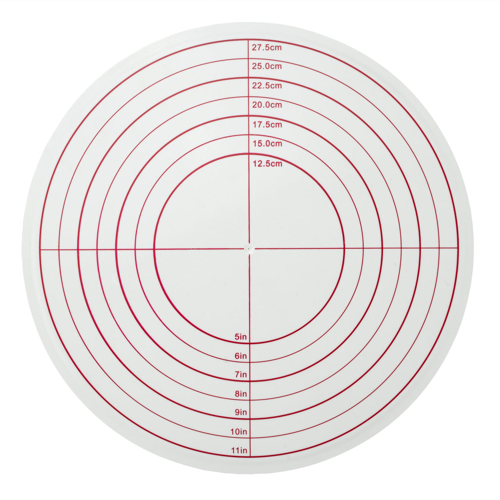 Pastry Tek Round White Plastic Revolving Cake Stand / Turntable - Non-Slip Base - 12" - 1 count box