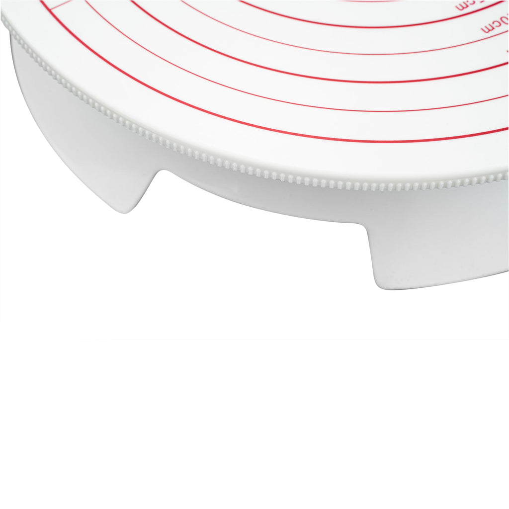 Pastry Tek Round White Plastic Revolving Cake Stand / Turntable - Non-Slip Base - 12" - 1 count box