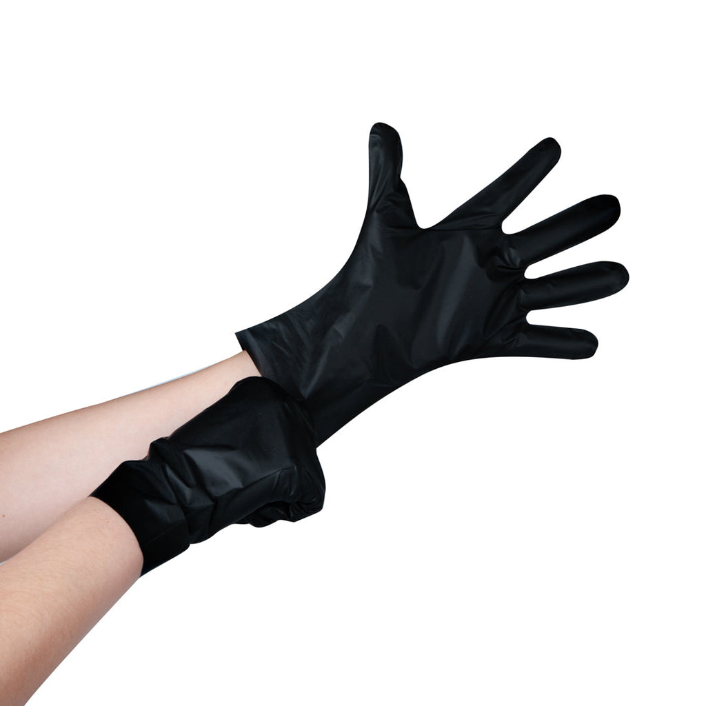 Serve Secure Black TPE Hybrid Plastic Small Foodservice Gloves - Latex Free, Powder Free - 10" x 8 1/4" - 200 count box