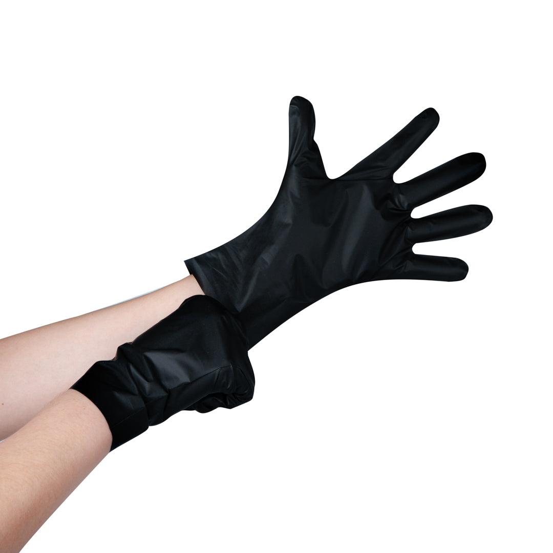 Serve Secure Black TPE Hybrid Plastic Small Foodservice Gloves - Latex Free, Powder Free - 10" x 8 1/4" - 1000 count box