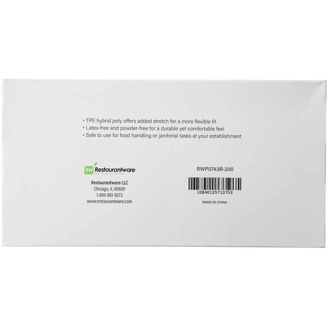 Serve Secure Black TPE Hybrid Plastic Medium Foodservice Gloves - Latex Free, Powder Free - 10 1/4" x 8 1/2" - 200 count box