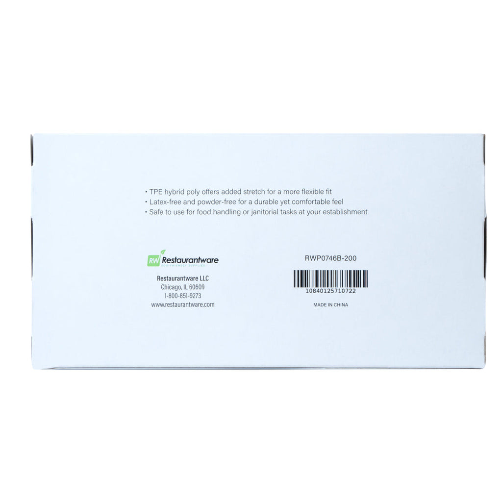 Serve Secure Black TPE Hybrid Plastic XXL Foodservice Gloves - Latex Free, Powder Free - 10 1/4" x 10 1/2" - 200 count box
