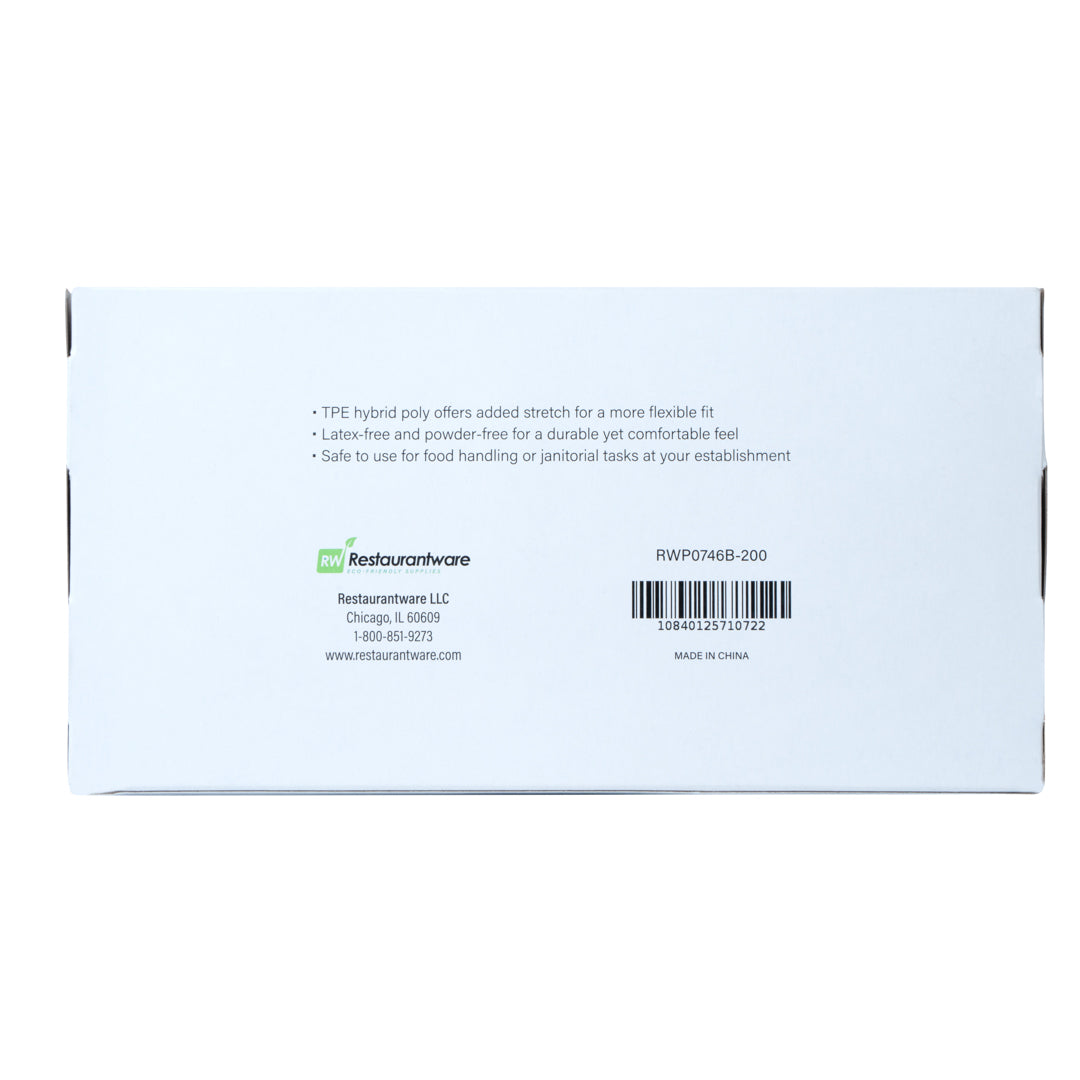 Serve Secure Black TPE Hybrid Plastic XXL Foodservice Gloves - Latex Free, Powder Free - 10 1/4" x 10 1/2" - 1000 count box