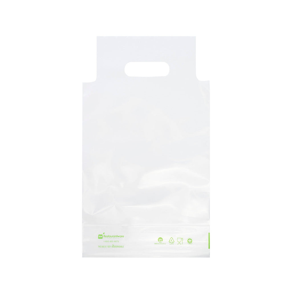 Basic Nature Clear Plastic Drink Carrier Bag - Fits 1 Cup, Biodegradable - 6 1/4" x 3 1/4" x 11" - 100 count box