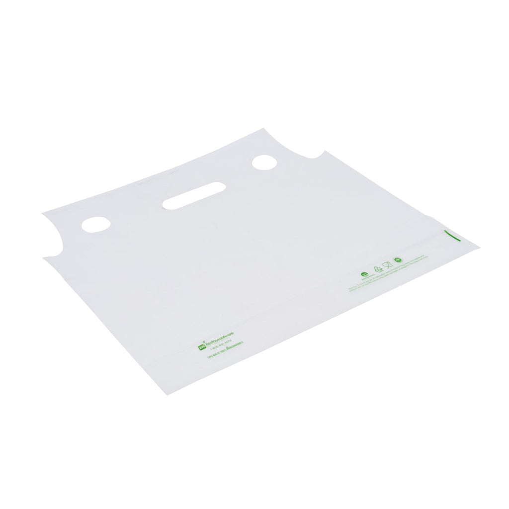 Basic Nature Clear Plastic Drink Carrier Bag - Fits 2 Cups, Biodegradable - 12 1/2" x 3 1/4" x 11" - 100 count box