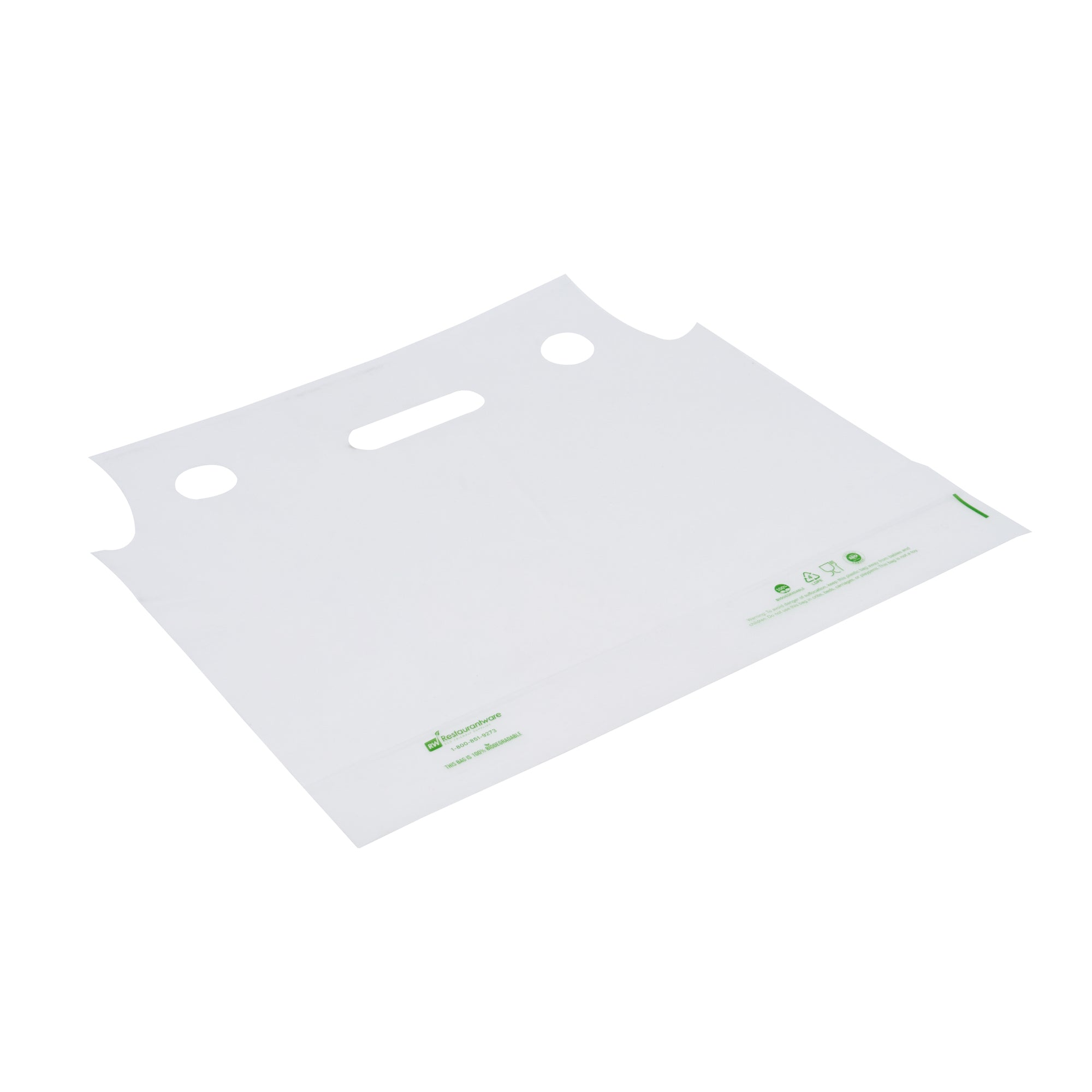 Basic Nature Clear Plastic Drink Carrier Bag - Fits 2 Cups, Biodegradable - 12 1/2" x 3 1/4" x 11" - 100 count box