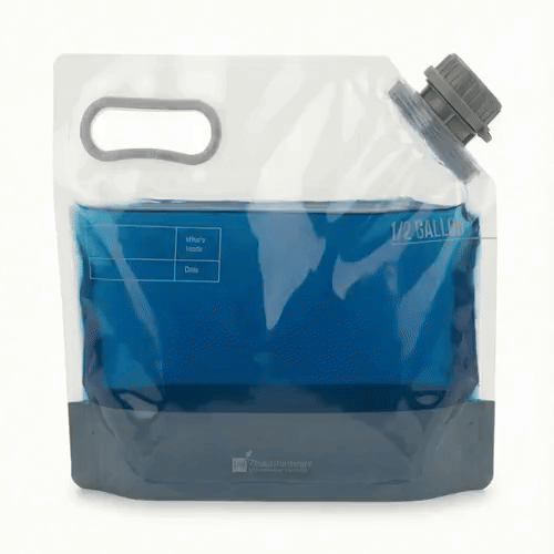 Cater Tek 1/2 gal Clear Plastic Take Out Drink Bag - with Safety Cap - 11 3/4" x 4 1/4" x 9" - 2 count box