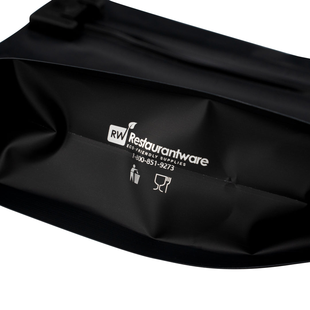 High Level Black Plastic Locking Pouch - Child-Resistant - 12 1/4" x 4" x 9" - 10 count box
