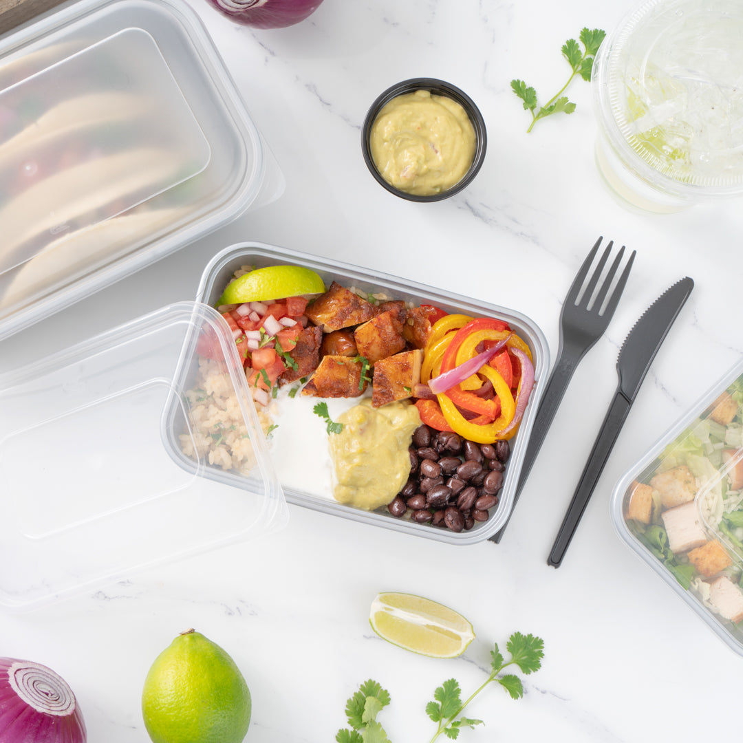 Futura 25 oz Silver Plastic Take Out Container - with Clear Lid, Microwavable - 6 3/4" x 4 1/2" x 2 1/4" - 100 count box