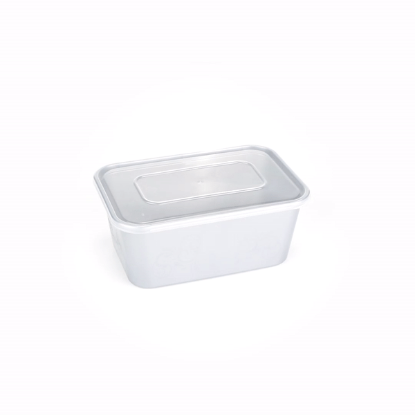 Futura 37 oz Silver Plastic Take Out Container - with Clear Lid, Microwavable, Inserts Available - 6 3/4" x 4 1/2" x 2 3/4" - 100 count box